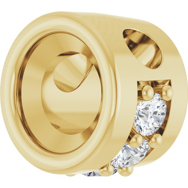 14K Yellow 4 mm Round .07 CTW Natural Diamond Semi-Set Pendant