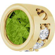 14K Yellow Natural Peridot & .07 CTW Natural Diamond Pendant