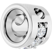 Sterling Silver 4 mm Round .07 CTW Natural Diamond Semi-Set Pendant
