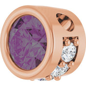 14K Rose Lab-Grown Alexandrite & .07 CTW Natural Diamond Pendant