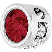 Sterling Silver Lab-Grown Ruby & .07 CTW Natural Diamond Pendant