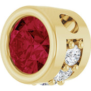 14K Yellow Natural Ruby & .07 CTW Natural Diamond Pendant