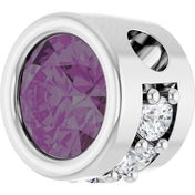 14K White Lab-Grown Alexandrite & .07 CTW Natural Diamond Pendant