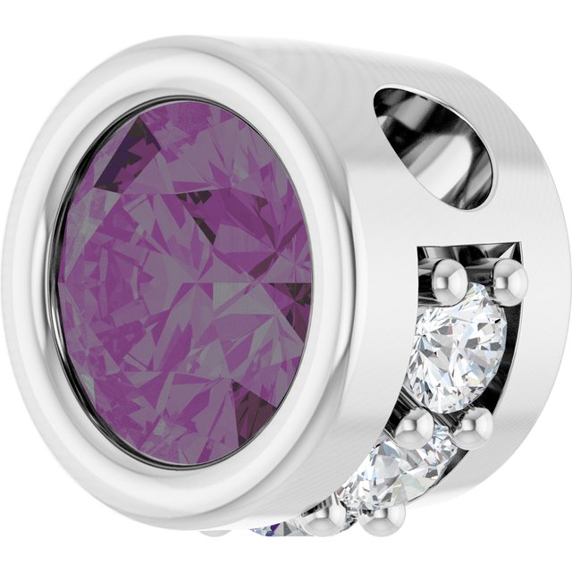 Sterling Silver Lab-Grown Alexandrite & .07 CTW Natural Diamond Pendant