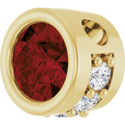 14K Yellow Natural Mozambique Garnet & .07 CTW Natural Diamond Pendant