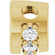 14K Yellow 4 mm Round .07 CTW Natural Diamond Semi-Set Pendant