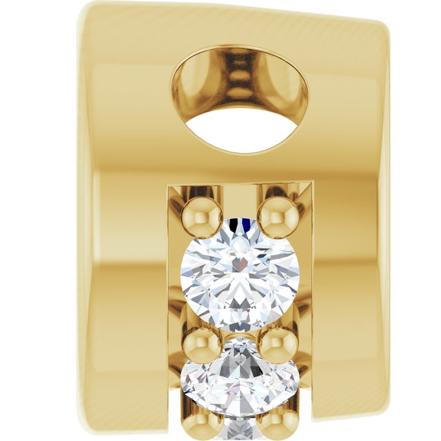 14K Yellow 4 mm Round .07 CTW Natural Diamond Semi-Set Pendant