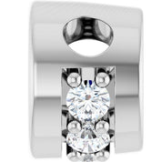 14K White 4 mm Round .07 CTW Natural Diamond Semi-Set Pendant