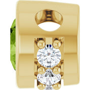 14K Yellow Natural Peridot & .07 CTW Natural Diamond Pendant