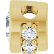 14K Yellow Natural White Sapphire & .07 CTW Natural Diamond Pendant