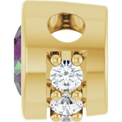 14K Yellow Lab-Grown Alexandrite & .07 CTW Natural Diamond Pendant