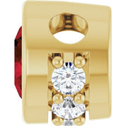 14K Yellow Natural Mozambique Garnet & .07 CTW Natural Diamond Pendant