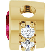 14K Yellow Natural Ruby & .07 CTW Natural Diamond Pendant