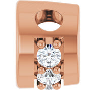 14K Rose 4 mm Round .07 CTW Natural Diamond Semi-Set Pendant