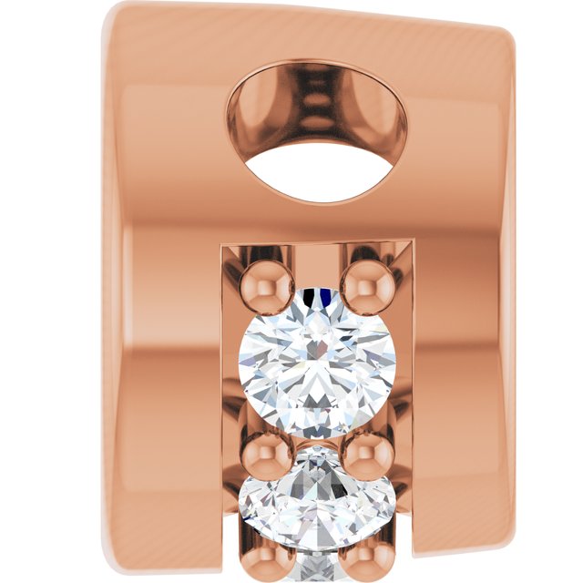14K Rose 4 mm Round .07 CTW Natural Diamond Semi-Set Pendant