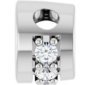 Platinum 4 mm Round .07 CTW Natural Diamond Semi-Set Pendant