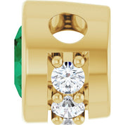 14K Yellow Natural Emerald & .07 CTW Natural Diamond Pendant