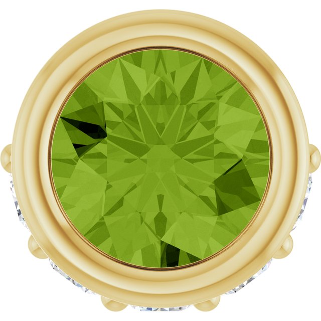 14K Yellow Natural Peridot & .07 CTW Natural Diamond Pendant