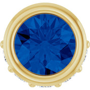 14K Yellow Lab-Grown Blue Sapphire & .07 CTW Natural Diamond Pendant