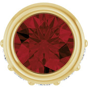14K Yellow Natural Mozambique Garnet & .07 CTW Natural Diamond Pendant