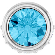 14K White Natural Aquamarine & .07 CTW Natural Diamond Pendant
