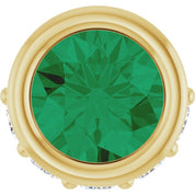 14K Yellow Lab-Grown Emerald & .07 CTW Natural Diamond Pendant