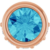 14K Rose Natural Blue Zircon & .07 CTW Natural Diamond Pendant