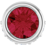 Sterling Silver Lab-Grown Ruby & .07 CTW Natural Diamond Pendant