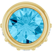 14K Yellow Natural Aquamarine & .07 CTW Natural Diamond Pendant
