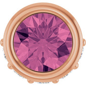 14K Rose Natural Pink Tourmaline & .07 CTW Natural Diamond Pendant