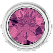 Sterling Silver Natural Pink Tourmaline & .07 CTW Natural Diamond Pendant