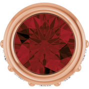 14K Rose Natural Mozambique Garnet & .07 CTW Natural Diamond Pendant