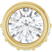 14K Yellow Natural White Sapphire & .07 CTW Natural Diamond Pendant