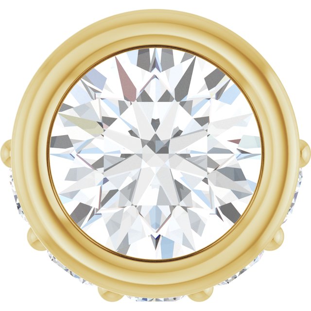 14K Yellow Natural White Sapphire & .07 CTW Natural Diamond Pendant