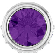 14K White Natural Amethyst & .07 CTW Natural Diamond Pendant