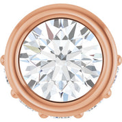 14K Rose Natural White Sapphire & .07 CTW Natural Diamond Pendant