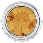 14K White Natural Citrine & .07 CTW Natural Diamond Pendant