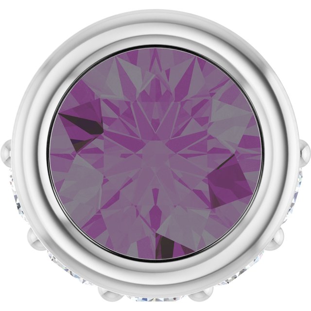 Sterling Silver Lab-Grown Alexandrite & .07 CTW Natural Diamond Pendant