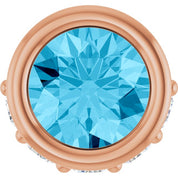 14K Rose Natural Aquamarine & .07 CTW Natural Diamond Pendant