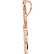 14K Rose 3/4 CTW Natural Diamond Scroll Pendant