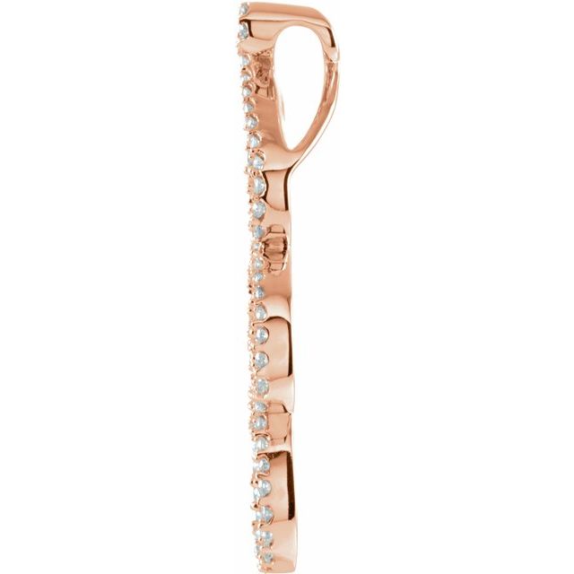 14K Rose 3/4 CTW Natural Diamond Scroll Pendant