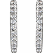 14K Lab-Grown Diamond Hoop Earrings 1/3 CTW and 1/2 CTW