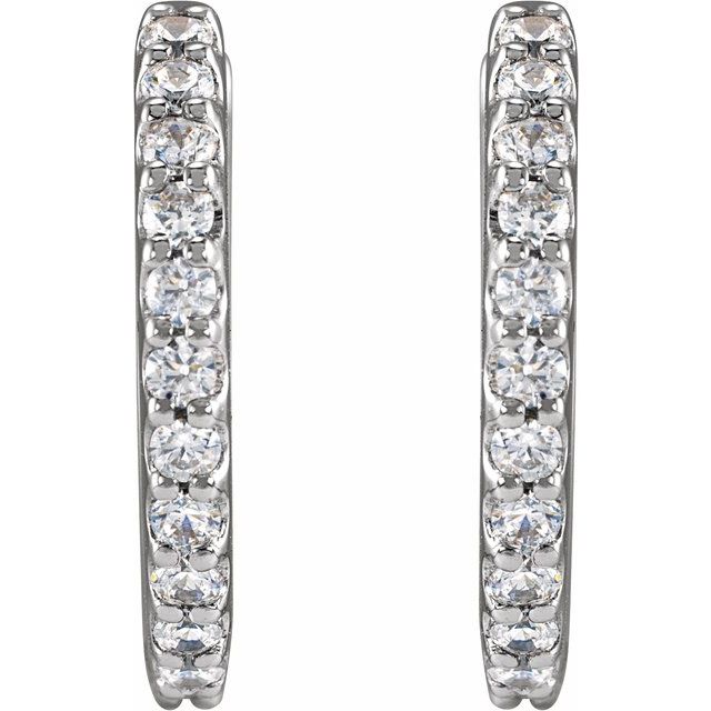 14K Lab-Grown Diamond Hoop Earrings 1/3 CTW and 1/2 CTW