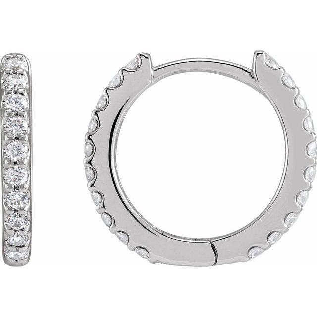 14K Lab-Grown Diamond Hoop Earrings 1/3 CTW and 1/2 CTW