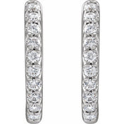 14K Lab-Grown Diamond Hoop Earrings 1/3 CTW and 1/2 CTW
