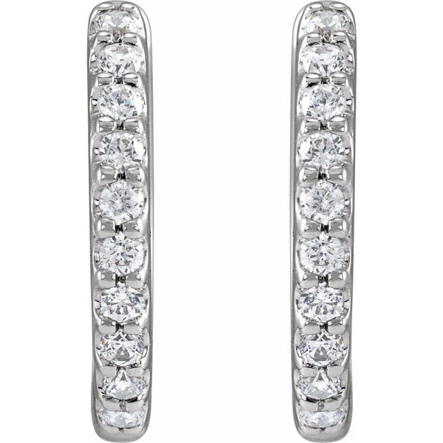 14K Lab-Grown Diamond Hoop Earrings 1/3 CTW and 1/2 CTW