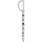 14K White .015 CT Natural Diamond Fearless Pendant