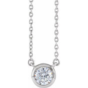 14K Lab-Grown Diamond Adjustable 16-18" Necklace with 1 CTW and 1/2 CTW Options