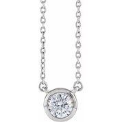 14K Lab-Grown Diamond Adjustable 16-18" Necklace with 1 CTW and 1/2 CTW Options