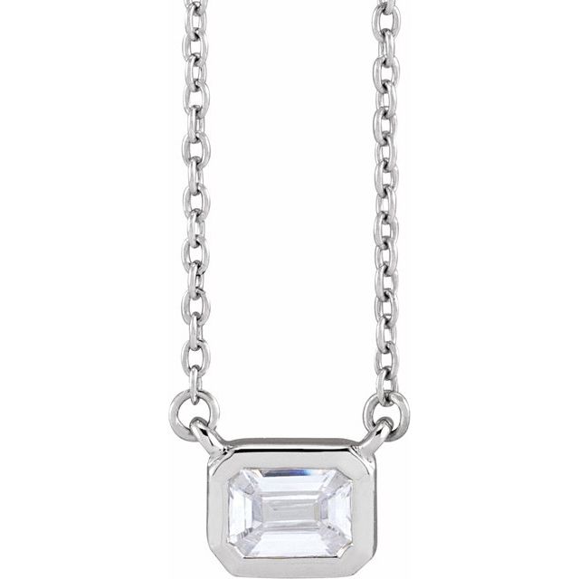 14K Lab-Grown Diamond Adjustable 16-18" Necklace with 1 CTW and 1/2 CTW Options